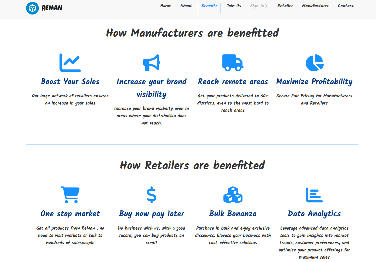 ReMan - Retailers and Manufacturers